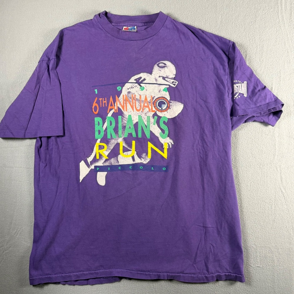 Vintage 1994 Brians Run Piccolo T Shirt XL Purple Hanes Beefy-T Single Stitch